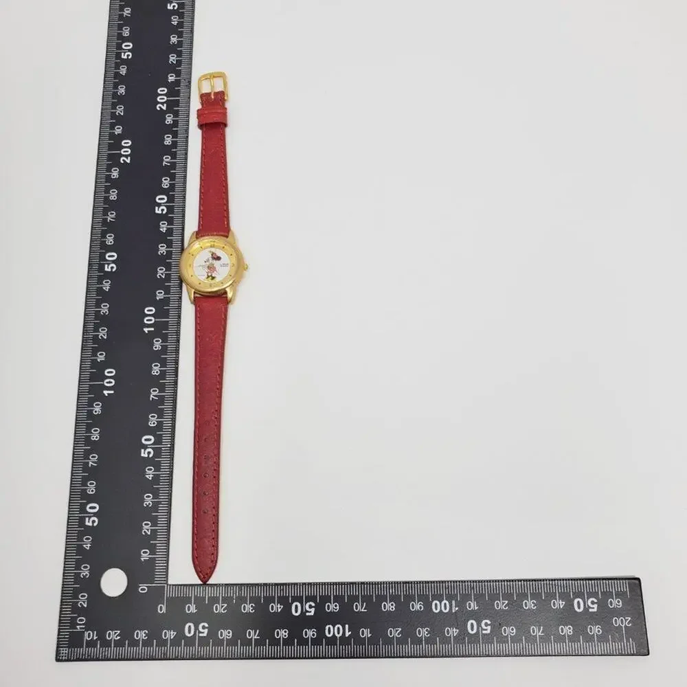 Disney X Lorus Minnie Mouse Gold Quartz Watch Vintage Rare H2F